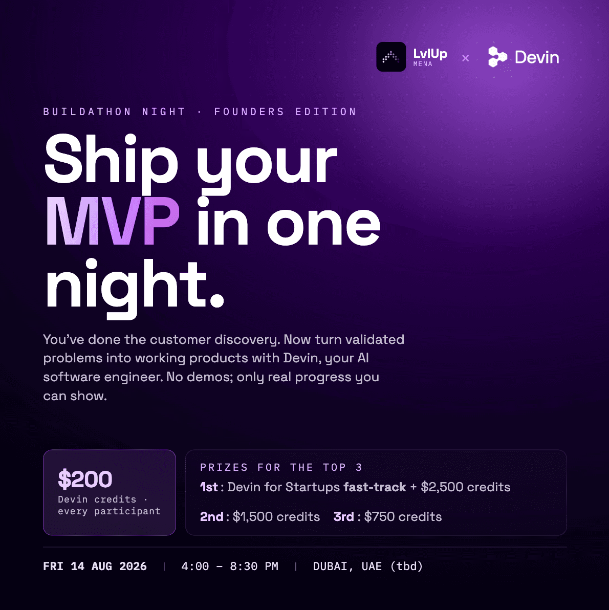 LvlUp MENA x Devin AI: Ship Your MVP Night