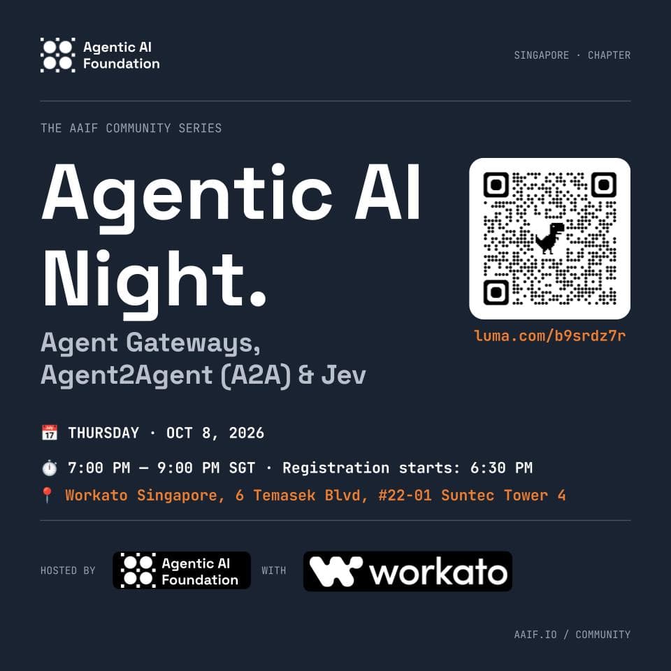 [Singapore] Agentic AI Night: Agent Gateways, A2A, & Jev