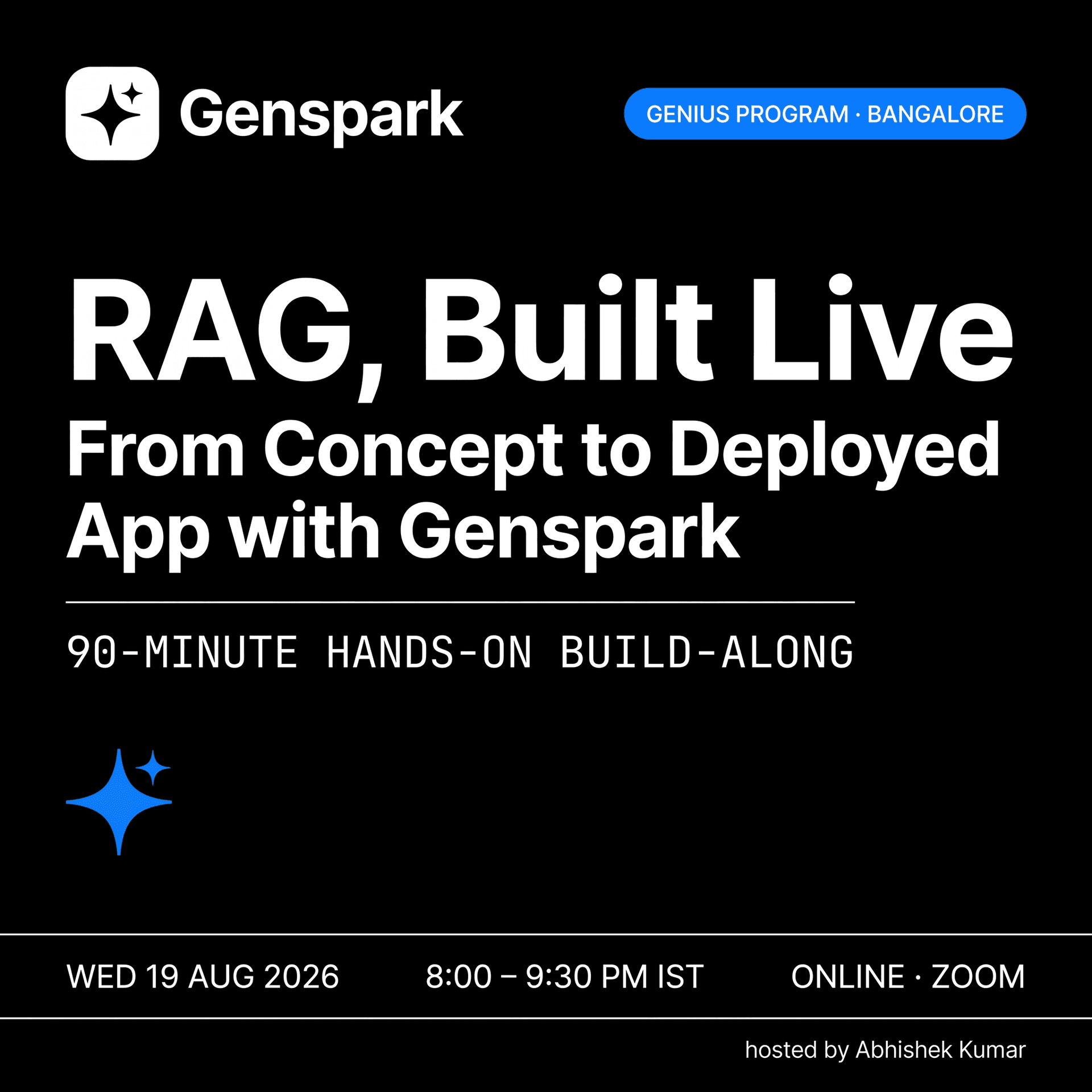 Webinar | RAG, Built Live: From Concept to Deployed App with Genspark