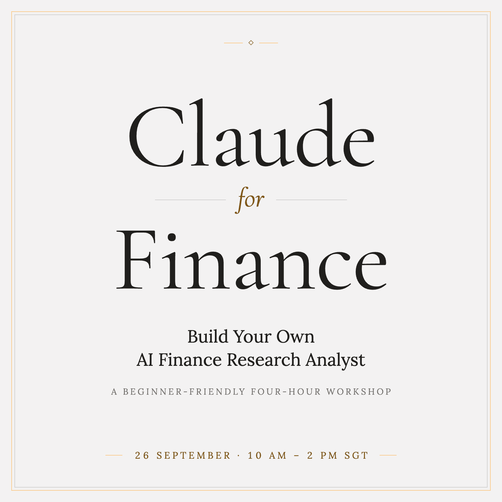 Claude for Finance: Build Your Own AI Finance Research Analyst within four hours